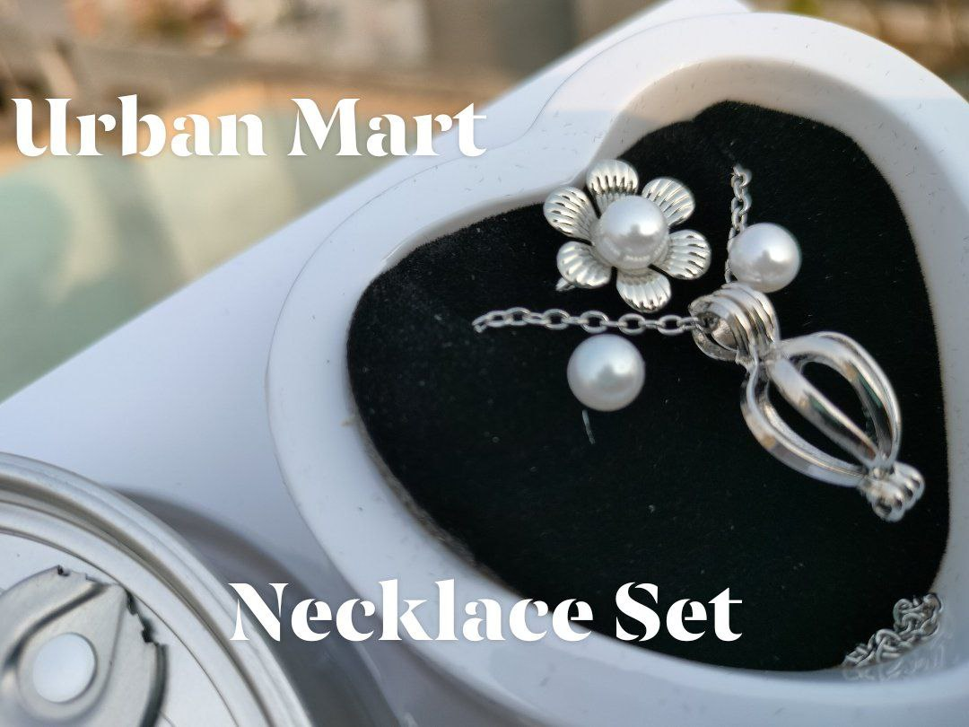 Love Pearl Locket Necklace Set - Image 9