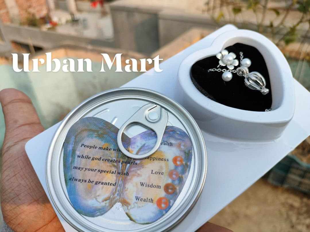 Love Pearl Locket Necklace Set - Image 8